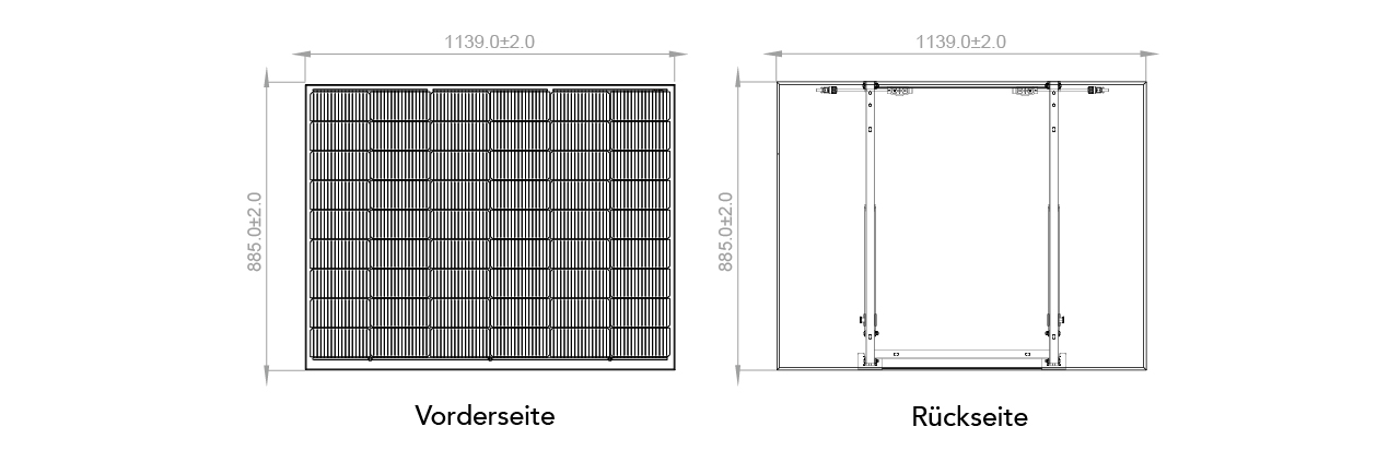 Vormontierte Halterung und PV-Panel