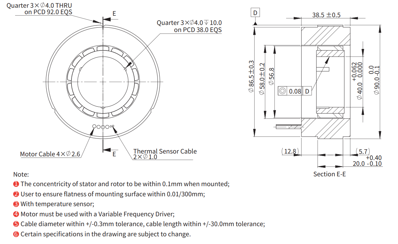 ADR090-F-020（低速） 尺寸图