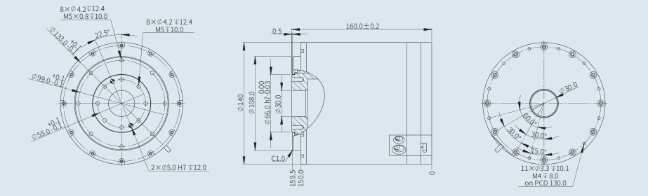 ADR140-H-160（低速） 尺寸图